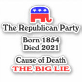 De grote lui: Republikeinse partij doodsstrijd Sticker (Voorkant)