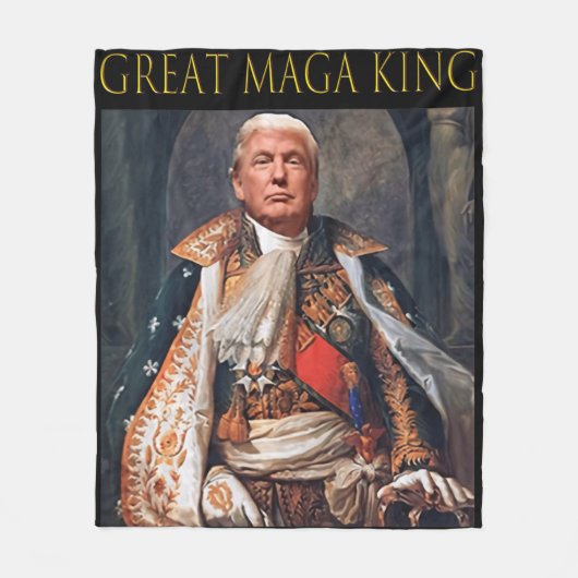 De grote Maga King Fun Trump Ultra Maga King Fleece Deken (Voorkant)