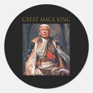 De grote Maga King Fun Trump Ultra Maga King Ronde Sticker