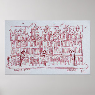 De Grote Markt   Artois Regio, Arras, Frankrijk Poster
