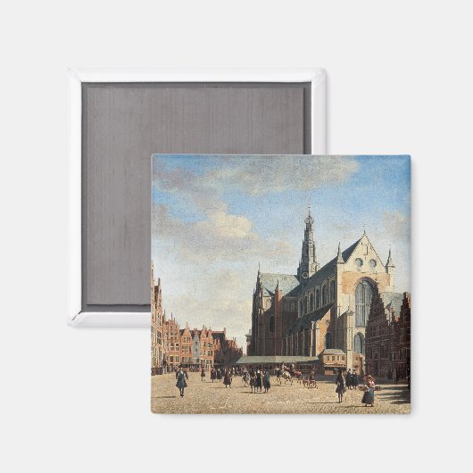 De Grote Markt in Haarlem Magneet (Voorkant / Achterkant)