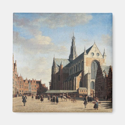 De Grote Markt in Haarlem Magneet (Voorkant)