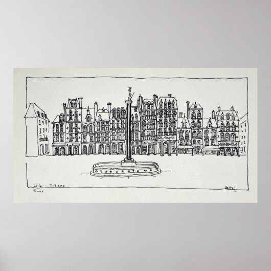 De Grote Markt | Rijsel, Frankrijk Poster (Voorkant)