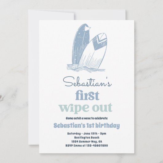 De Grote Matig Surf 1e verjaardag Beach Kaart (Voorkant)
