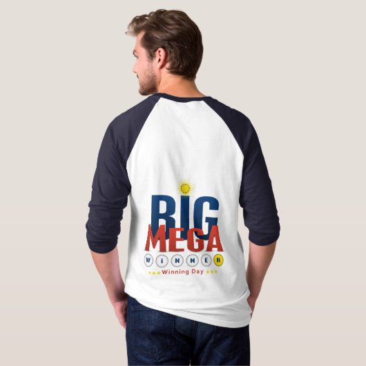 De grote mega winnaar winnende dag viering loterij t-shirt (Achterkant volledig)