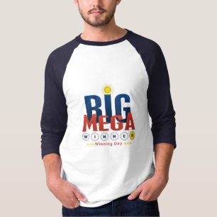 De grote mega winnaar winnende dag viering loterij t-shirt