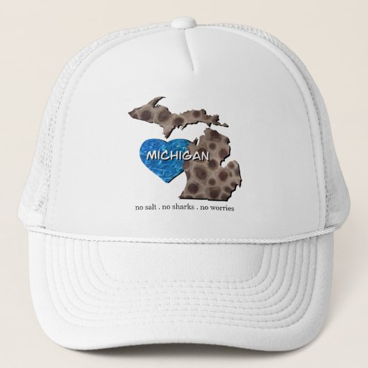 De Grote Meren | Geen zout, geen haaien, geen zorg Trucker Pet (Voorkant)