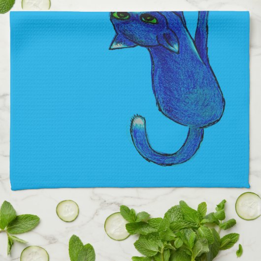 De grote miauw! theedoek (Gevouwen)