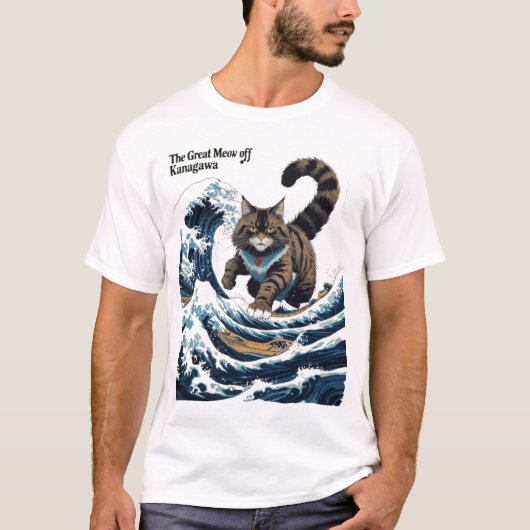 De grote miauw van Kanagawa T-shirt – Epic Catzill (Voorkant)