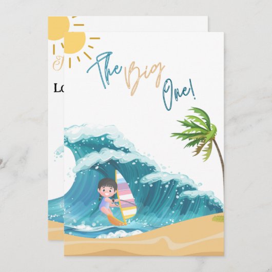 De Grote, mijn eerste verjaardag nodigt uit Kaart (Voorkant / Achterkant)