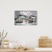 De Grote Mississippi Steamboot Race - 1870 Poster (Keuken)