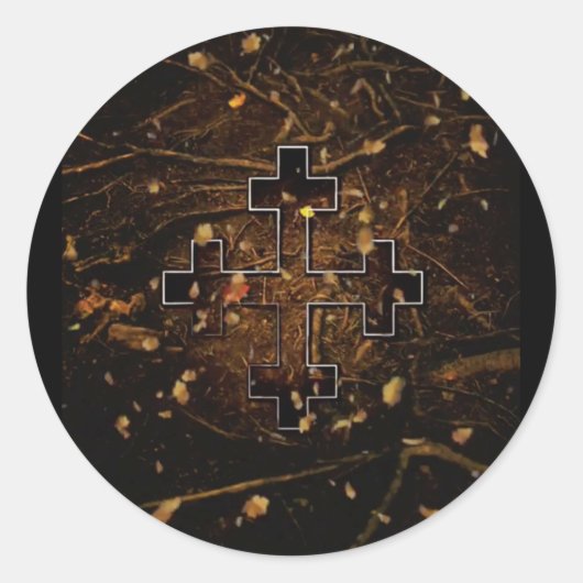 De Grote Moeder (Aarde) Māra kruis Ronde Sticker (Voorkant)