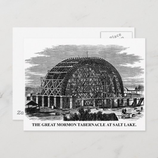 De Grote Mormon Tabernacle bij het Salt Lake Briefkaart (Voorkant / Achterkant)