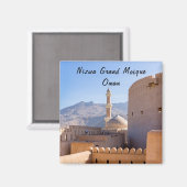 De Grote moskee en de minaret in Nizwa - Oman Magneet (Voorkant / Achterkant)