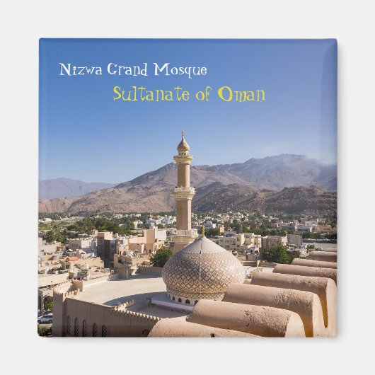 De Grote moskee en de minaret in Nizwa - Oman Magneet (Voorkant)