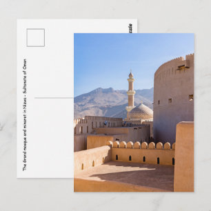 De Grote moskee en minaret in Nizwa - Oman Briefkaart