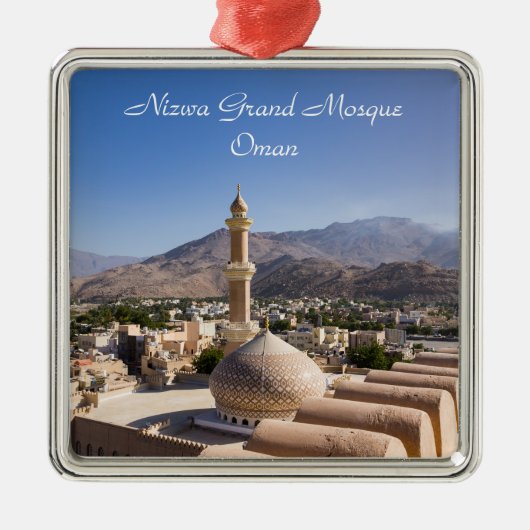 De grote moskee en minaret in Nizwa - Oman Metalen Ornament (Voorkant)