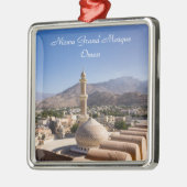 De grote moskee en minaret in Nizwa - Oman Metalen Ornament (Links)