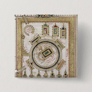 De grote moskee van Mekka Vierkante Button 5,1 Cm