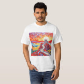 De Grote Muur bij zonsondergang T-shirt (Voorkant volledig)