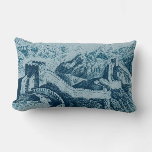 De Grote Muur in Navy Blue Kussen