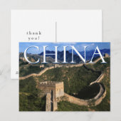 De Grote Muur | Jinshanling, China | Dank u Briefkaart (Voorkant / Achterkant)