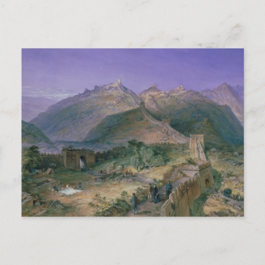 De grote Muur van China, 1886 (w/c) Briefkaart (Voorkant)