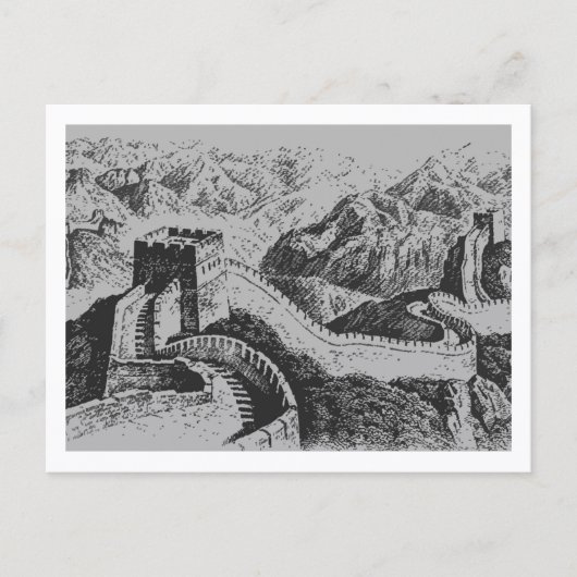 De Grote Muur van China Briefkaart (Voorkant)