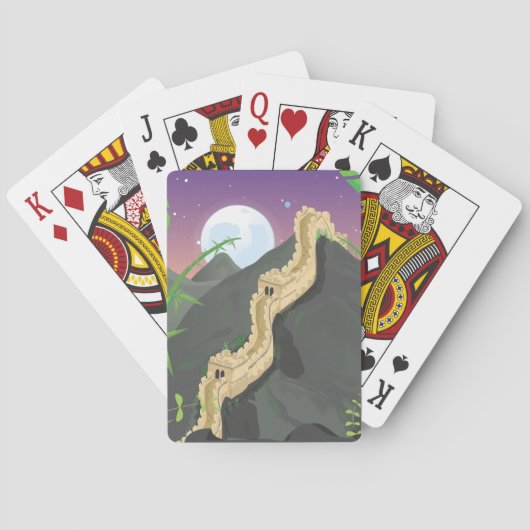 De Grote Muur van China cartoon Speelkaarten (Achterkant)