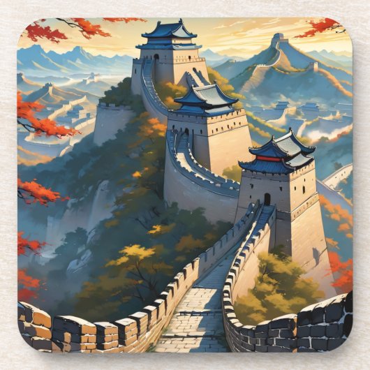 De grote muur van China kunst Bier Onderzetter (Voorkant)