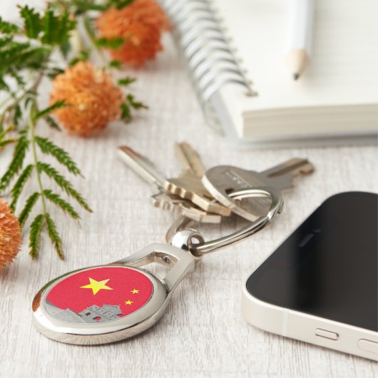 De Grote Muur van China Sleutelhanger (Zijkant)