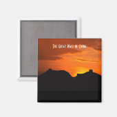 De Grote Muur van China (zonsondergang) Magneet (Voorkant / Achterkant)