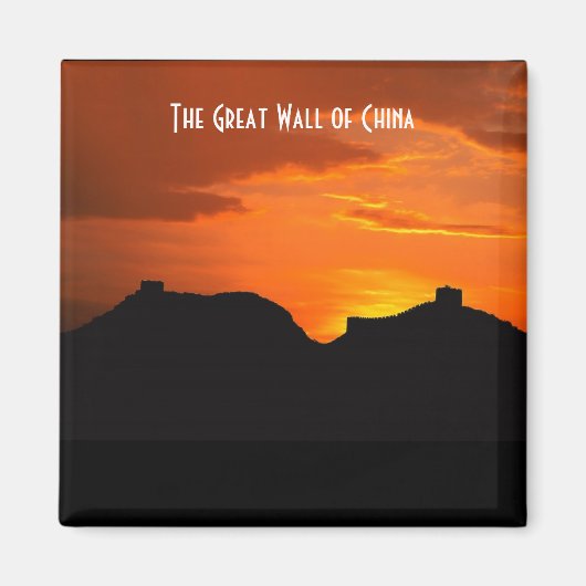 De Grote Muur van China (zonsondergang) Magneet (Voorkant)