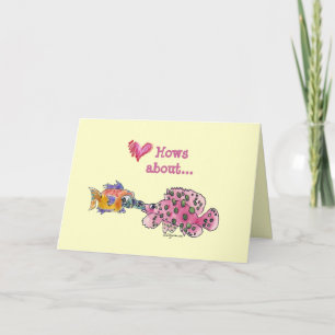 De grote Natte Vissen van de Cartoon van de Kus Feestdagen Kaart