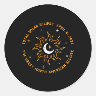 De grote Noord-Amerikaanse totale zonsverduisterin Ronde Sticker