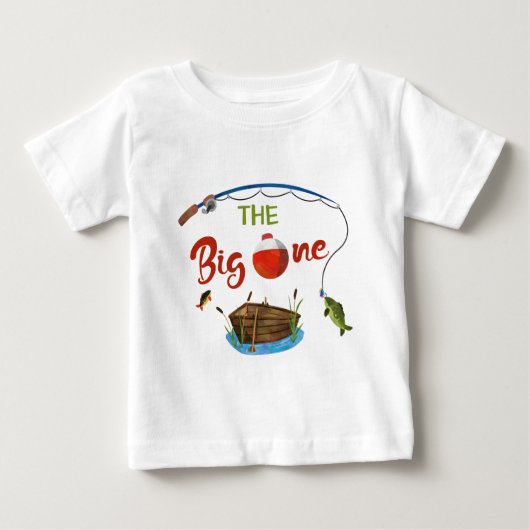De grote one baby t-shirt Boy kleine visser (Voorkant)