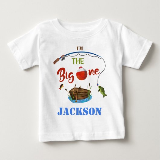 De grote one baby t-shirt Boy O-fish-ally ONE shir (Voorkant)