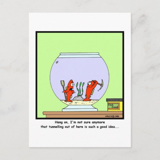 De grote ontsnapping: Goldfish cartoon Briefkaart (Voorkant)