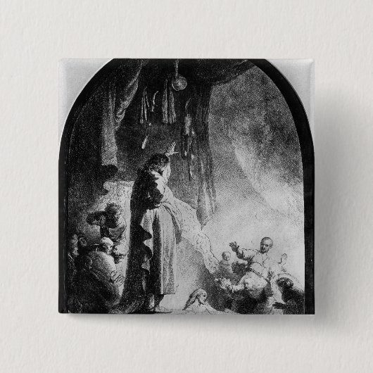 De grote opkomst van Lazarus Vierkante Button 5,1 Cm (Voorkant)