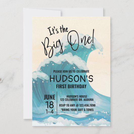 De grote, overlevende verjaardag, Surf omhoog. Kaart (Voorkant)