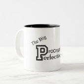 De grote P Tweekleurige Koffiemok (Voorkant links)