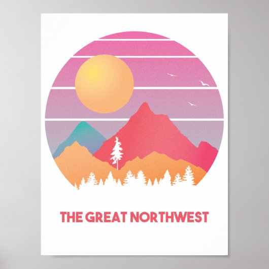 De Grote Pacific Northwest Minimale Kunst Poster (Voorkant)