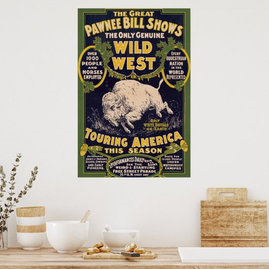 De grote Pawnee Bill Shows, Circus Poster (Keuken)