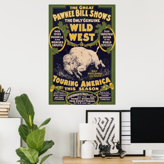 De grote Pawnee Bill Shows,  Circus Poster (Thuiskantoor)