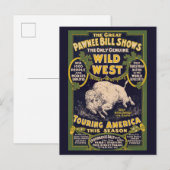 De grote Pawnee Bill Shows,  Circus Poster Briefkaart (Voorkant / Achterkant)