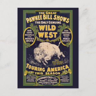 De grote Pawnee Bill Shows,  Circus Poster Briefkaart