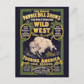 De grote Pawnee Bill Shows,  Circus Poster Briefkaart (Voorkant)