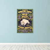 De grote Pawnee Bill Shows,  Circus Poster Canvas Afdruk (Insitu (Houten vloer))