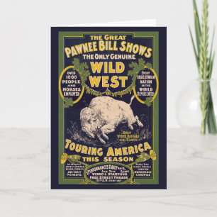 De grote Pawnee Bill Shows,  Circus Poster Kaart