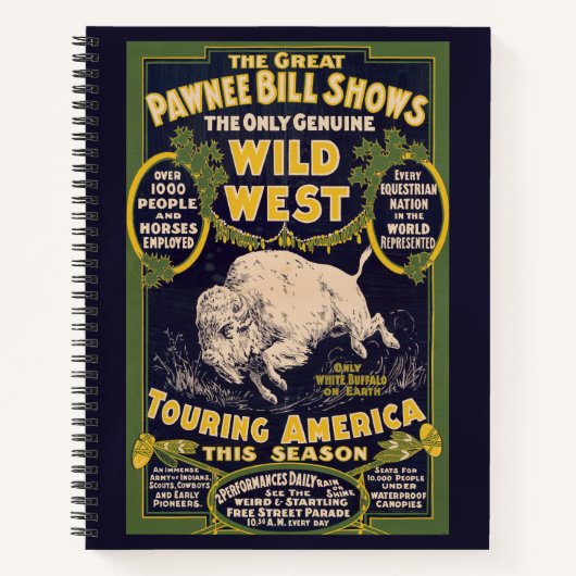 De grote Pawnee Bill Shows,  Circus Poster Notitieboek (Voorkant)